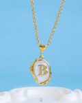 white Resin letter B necklace