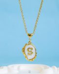 white Resin letter S necklace