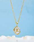 white Resin letter K necklace