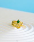 gold roll green straus ring