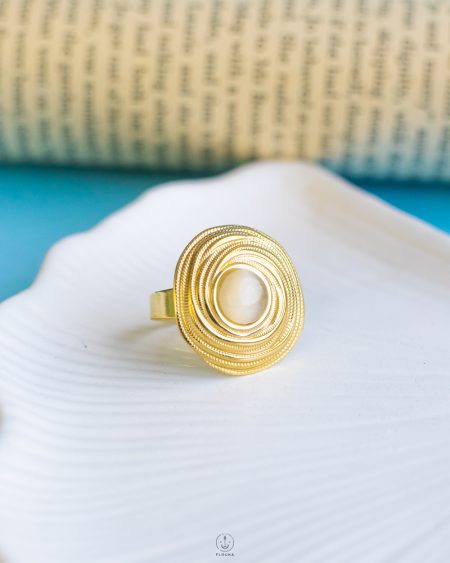 gold cat eye spin ring