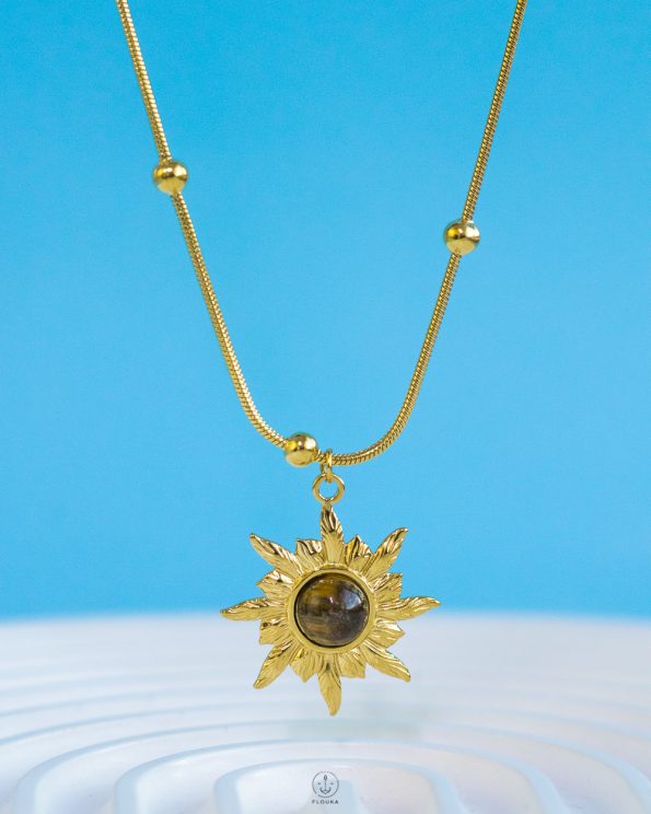 gold tiger eye sun shine necklace