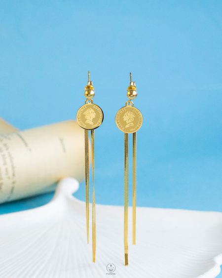 gold coin earrings