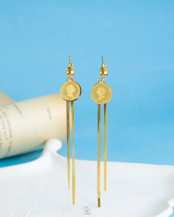 gold coin earrings