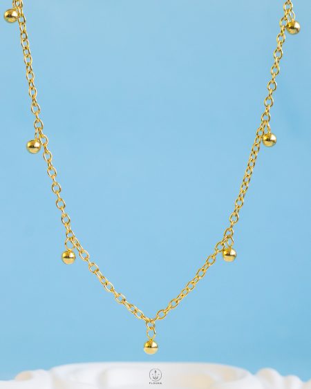 simple balls gold necklace