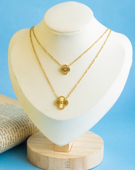 double layer gold vancleef necklace