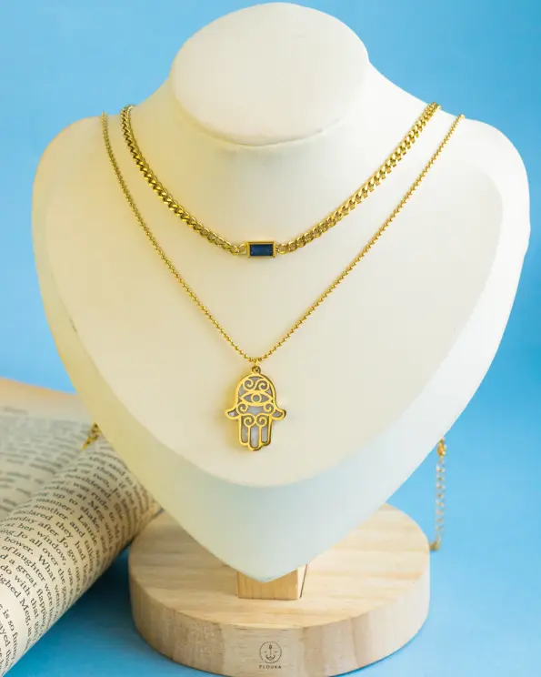 double layer palm necklace