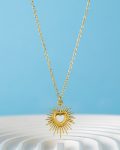 gold heart shine necklace