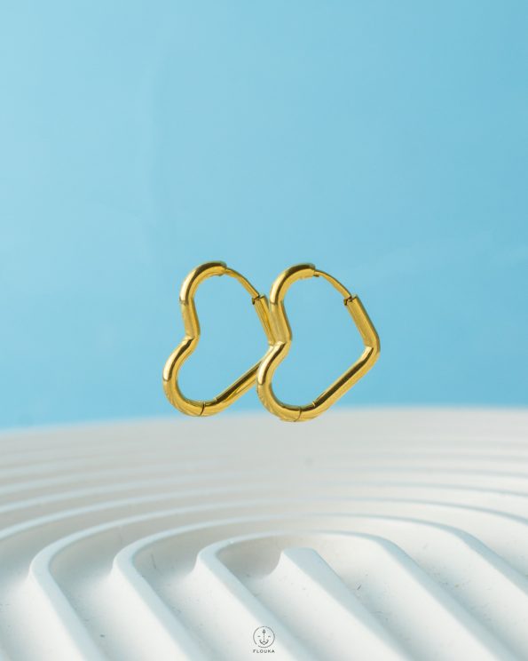 gold heart takka earrings