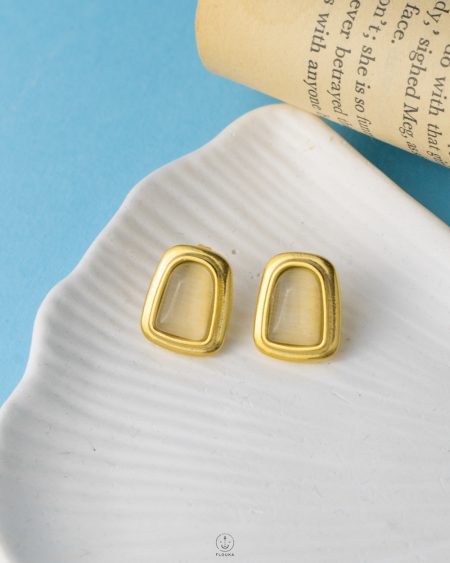 cat eye square earrings