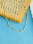 diamond beads gold necklace