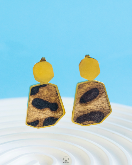 gold tiger earrings