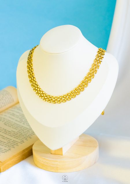 gold thin net necklace