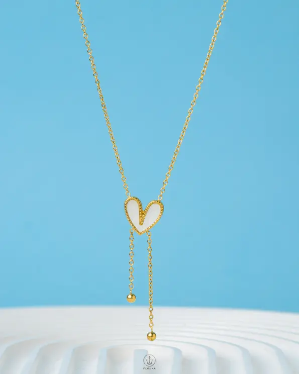 seachell haert ball necklace