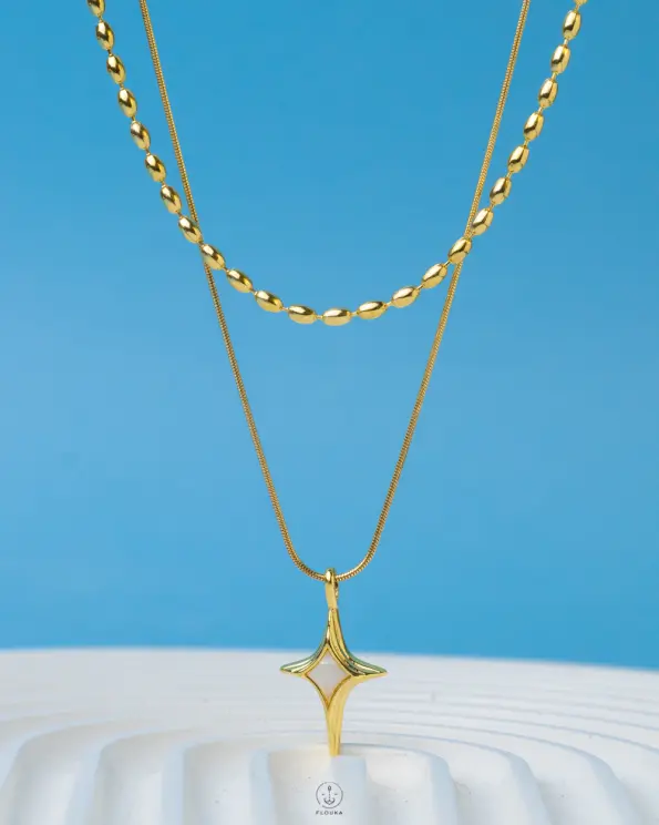 double layer star necklace
