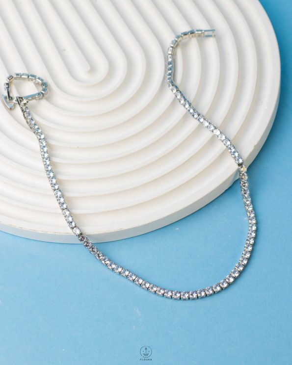 5mm silver tennis necklace