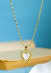 white shining heart necklace