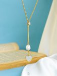 feke pearl heart mouse necklace