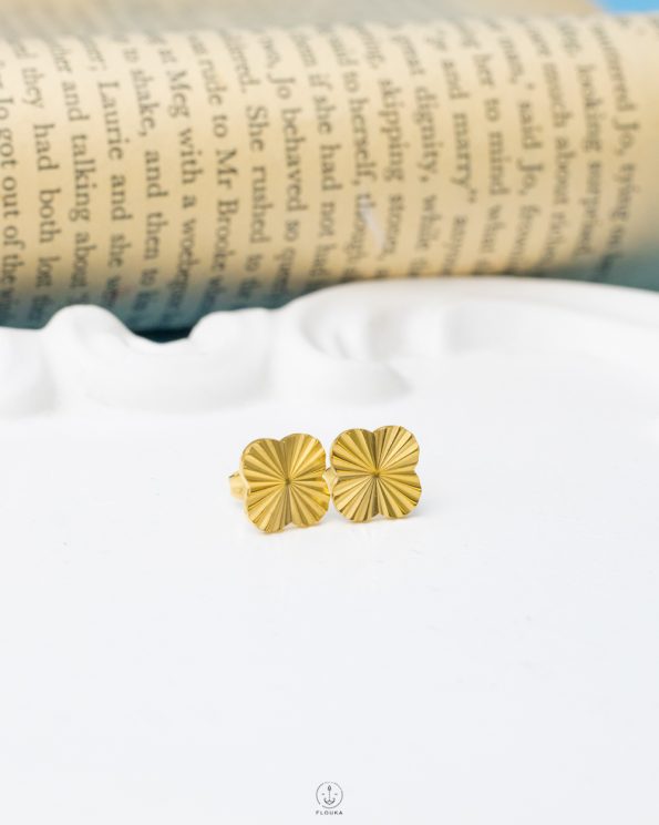 gold flower earrings