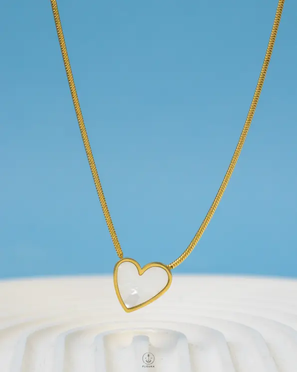 white heart necklace