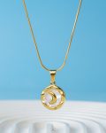 crescent gold necklace