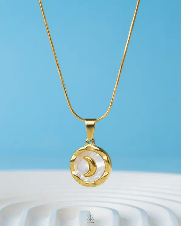 crescent gold necklace