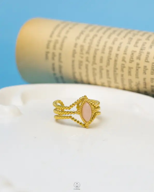 pink free size ring