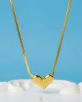 Gold snake heart necklace