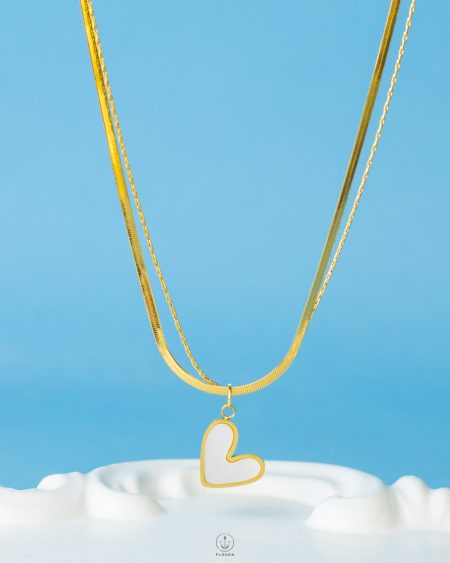 Double Layer heart Gold Necklace