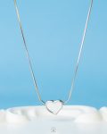 seachell heart silver necklace