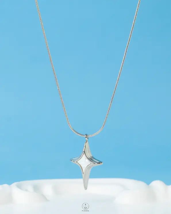 white sun shine necklace