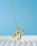 curvy letter H necklace