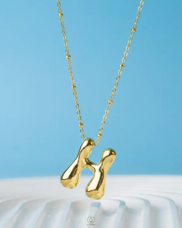 curvy letter H necklace