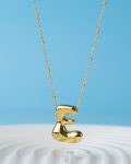 curvy letter E necklace