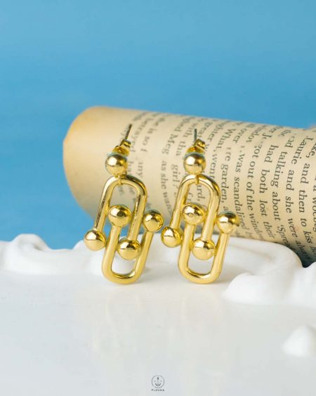 gold trumpet earrings