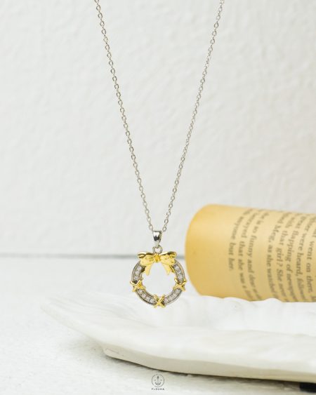 mix silver & gold tie necklace