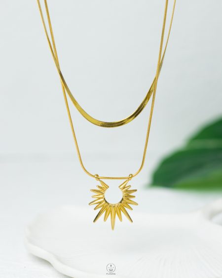 double layer sun shine necklace