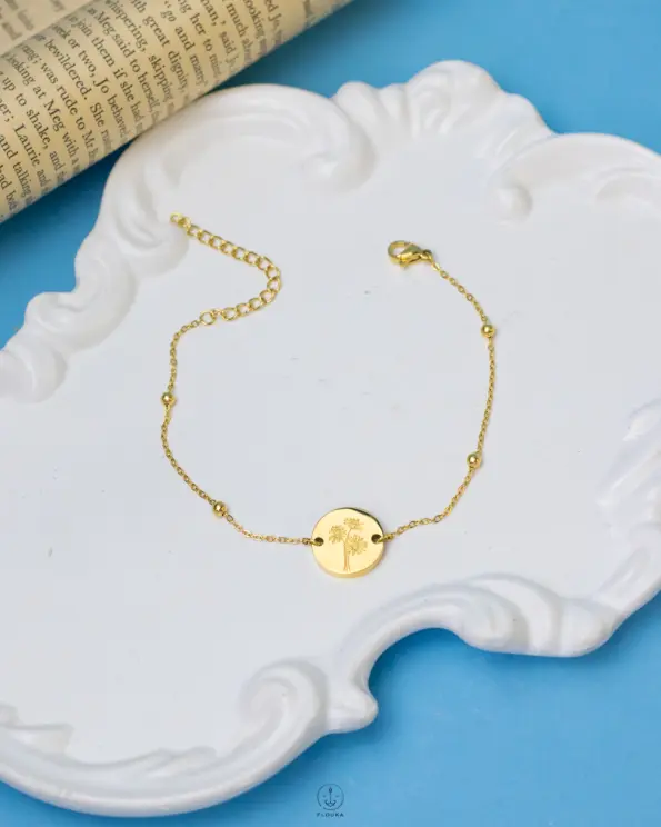 Simple flower gold bracelet