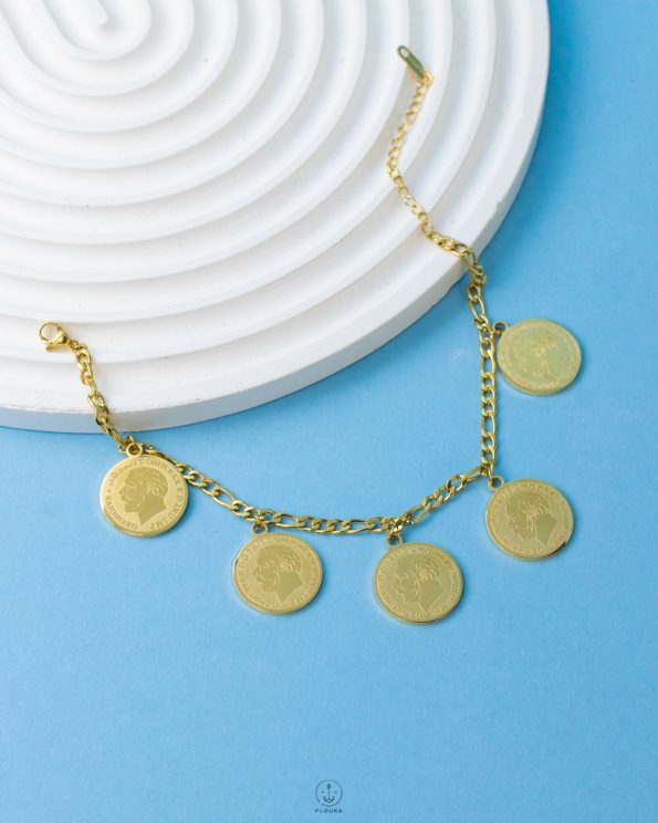 coins gold bracelet