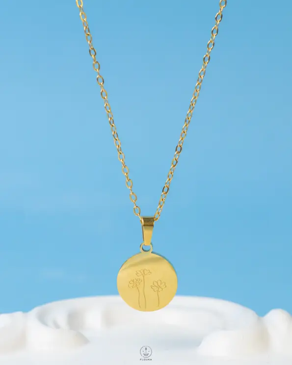 basic gold flower necklace
