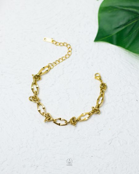 flat cable gold bracelet