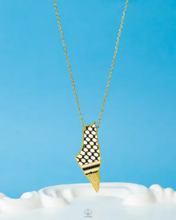 scarf palestine gold necklace