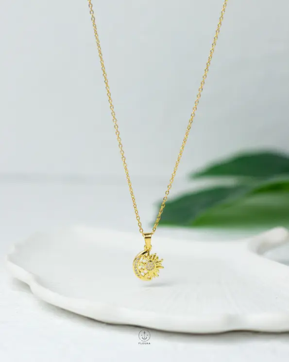 sun shine gold necklace