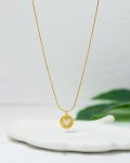 white heart gold necklace