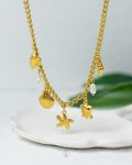 seashell gold necklace