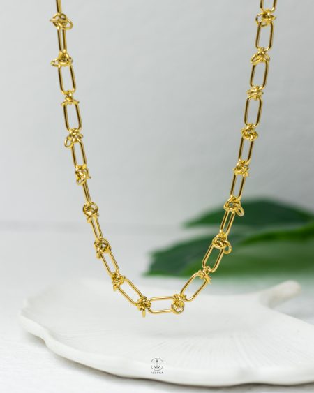 flat cable gold necklace