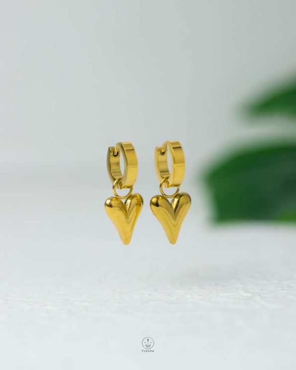 kind heart gold earrings