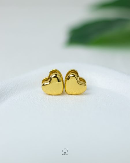 gold heart earrings