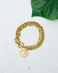 t lock coin gold bracelet