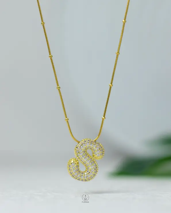 letter S straus necklace